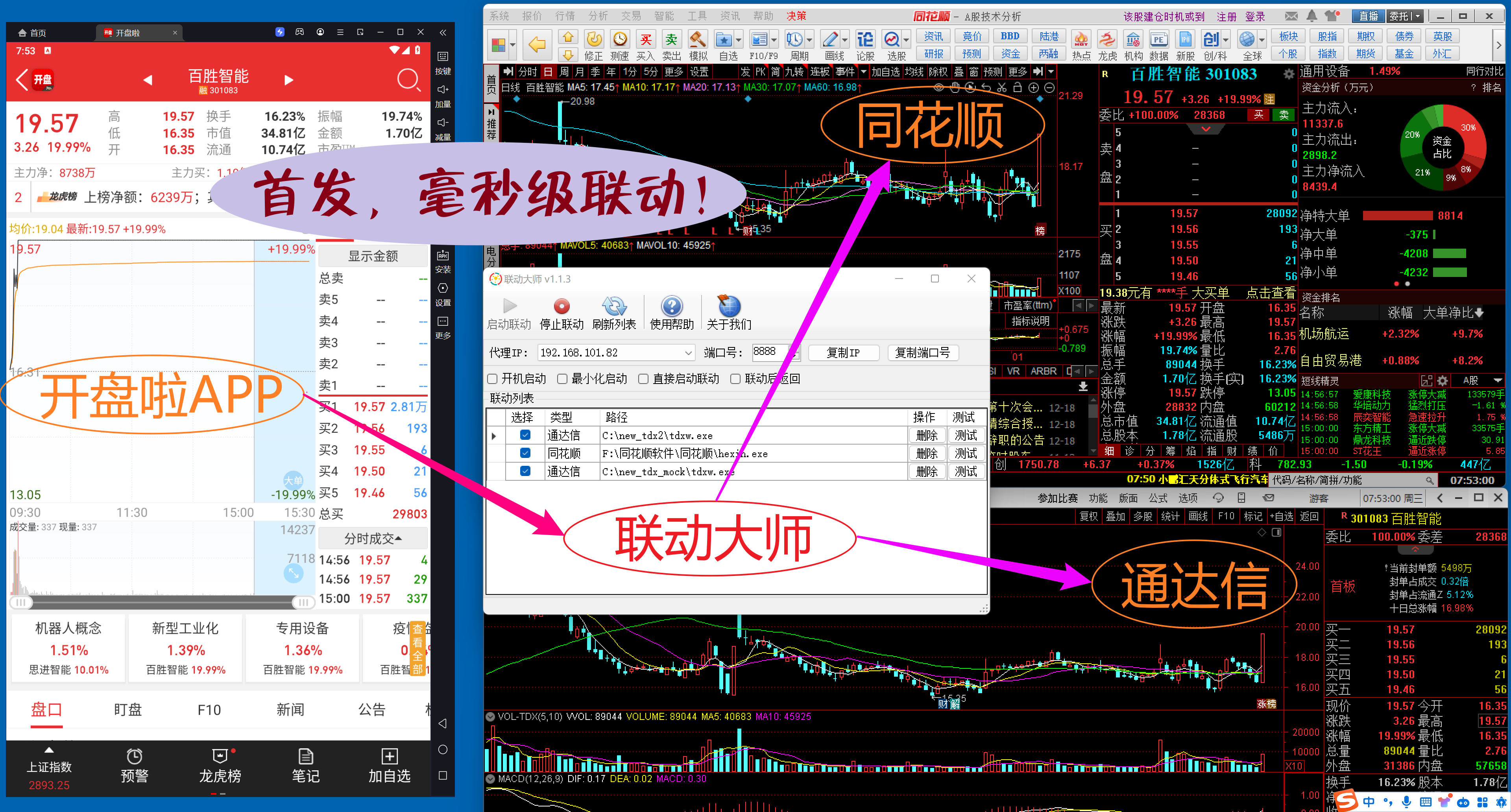 开盘红、开盘啦App联动软件 同花顺 通达信联动软件 联动大师软件-淘宝Taobao | 天猫Tmall