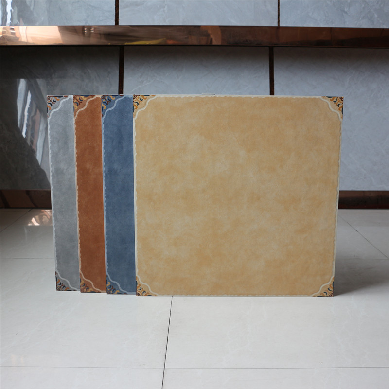 Mediterranean style candy glaze tiles 600x600 living room floor tiles with flower corners Antique tiles Non-slip vintage tiles