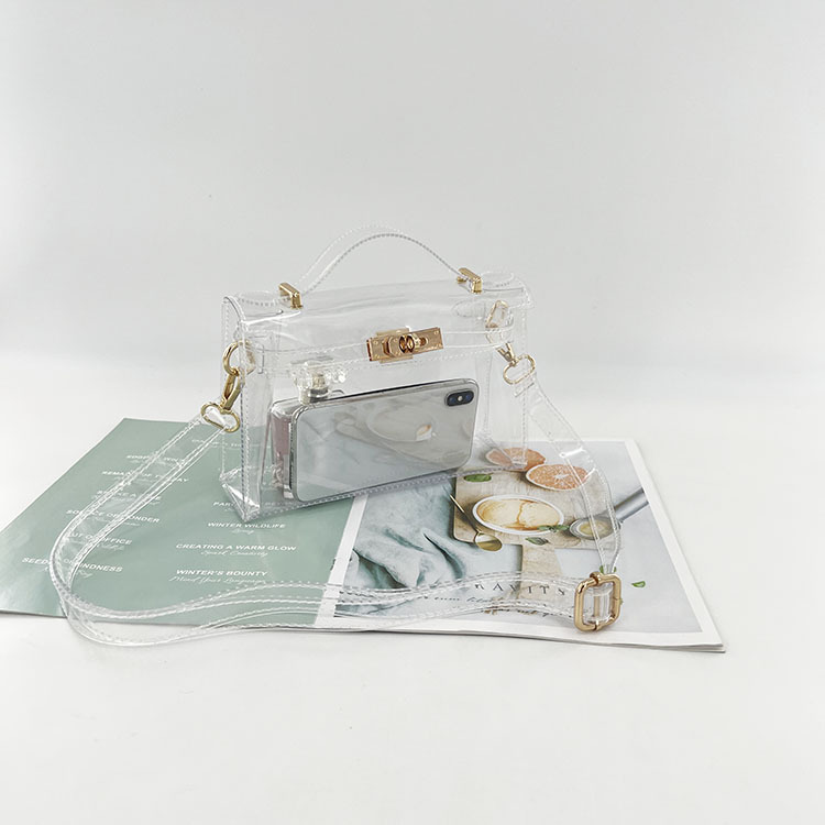 2022 Autumn/Winter New European Jelly Transparent Bag Kelly Birkin Bag Handbag Mini Small Bag Same Style as Xiaohongshu