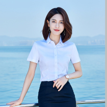 High-end short-sleeved summer blouse high-elastic bamboo fiber formal dress temperament self-cultivation civil servant non-ironing white shirt