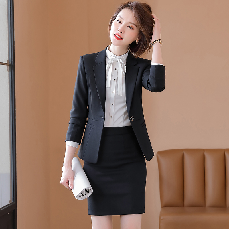 Career suit Slim High-end Fashion West Clothing Temperament Van Business Tooling Sleeve Dress Three Suits