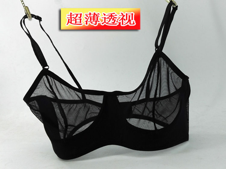 Mùa hè đầy đủ lưới không có vòng thép trong suốt màu đen gợi cảm siêu mỏng nữ bra set đồ lót cám dỗ đồ bơi nữ đẹp