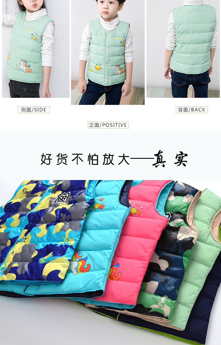 Áo vest cotton trẻ em 2018 mới quần áo bé trai bé gái xuống áo vest cotton vai chống mùa thu đông áo gile hàn