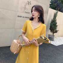 Blue Language Big Code Woman Dress Fat Sister Mm Temperament Flipped Lace Dress Dress 2022 Summer New Loose Straight Drum Skirt