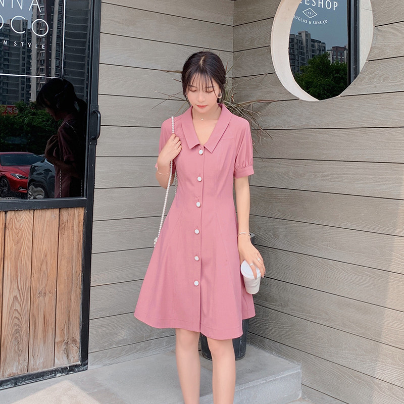 Blue language Big code Female dress Fat younger sister mm2023 Summer new French style elegant Liandress Dress Temperament Slim medium Long dress 