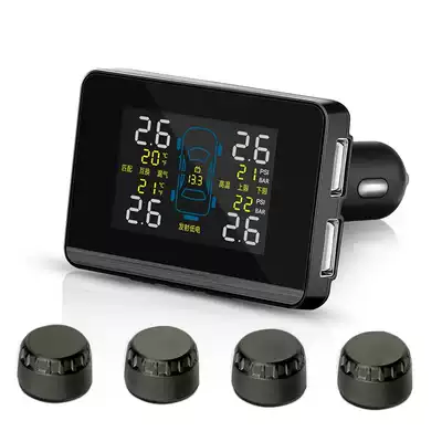 Wireless tire pressure monitoring system color screen battery monitoring dual USB output external built-in D6