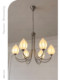 Light French-Style Creative Silk Bud Chandelier, High-End Sand Nickel Color Chandelier, Light Luxury Decorative Lighting for Living Room, Bedroom, and Dining Room
