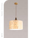 French-Style Vintage All-Copper Creative Shell Dining Room Pendant Light, Rubberwood Bedroom Pendant Light, Cream-Style Walnut Wood Color Lighting Fixtures