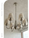 Creative Shell Pendant Light, Light French-Style Fabric Pendant Light, High-End Cream-Style Bedroom, Living Room, Dining Room Pendant Light, Decorative Lighting Fixture
