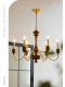 American-Style Retro All-Copper Candle Chandelier for Living Room, French-Style Vintage Villa Chandelier, Staircase Light for Villa, Dining Room, and Bedroom