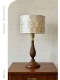 French-Style Vintage Shell Table Lamp with a High-End Feel, Shell Lampshade, Mid-Century Style Rubberwood Bedroom Bedside Table Lamp