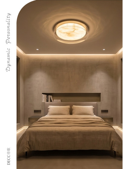 Bauhaus Imitation Jade Ceiling Lamp for Bedroom and Dining Room, Light Luxury, Simple and High-End Eye-Protecting Lighting Fixture