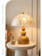 French-Style Vintage Creative Shell Table Lamp for Bedroom, Study, Living Room, Solid Wood Table Lamp, Cream-Style Atmosphere Table Lamp