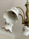 Creative Lily of the Valley Ceramic Bronze Chandelier French Retro Creative Petal Chandelier Living Room Bedroom Dining Room Lighting Fixtures