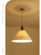 French-Style Vintage All-Copper Creative Shell Dining Room Pendant Light, Rubber Wood Bedroom Pendant Light, Cream-Style Walnut Wood Color Lighting Fixtures