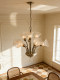 Creative Chrome-Colored Trumpet Flower Glass Chandelier for Living Room, Bedroom, Dining Room, French-Style Light Luxury Cream-Style Decorative Lighting