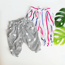 Yu Embroidery Workshop New Product Summer Thin over kneecap girl hot pants cotton silk 7 Pants Artificial Cotton Female baby Mianlin Pants