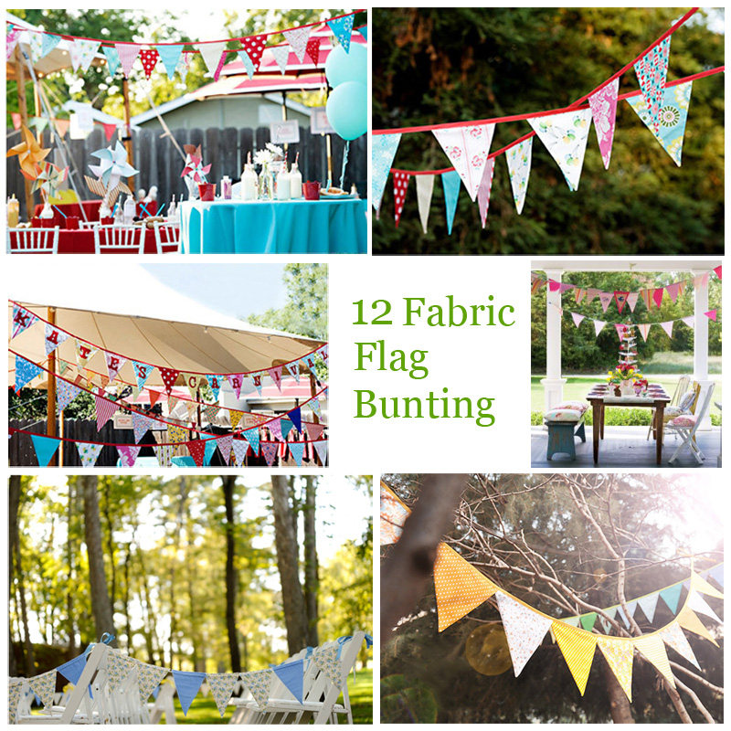 Han Edition Colored Pure Cotton Cloth Triangle of Flag Children's House Decoration Birthday Party Party Decorate Colorful Flag Photography Props