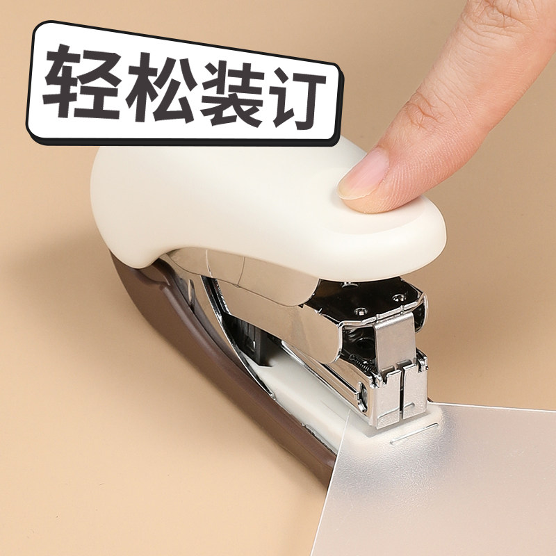 带订书钉日本PLUS普乐士订书机学生用文具省力办公用品手握式订书器迷你小号便携可爱装订神器带起钉器联新