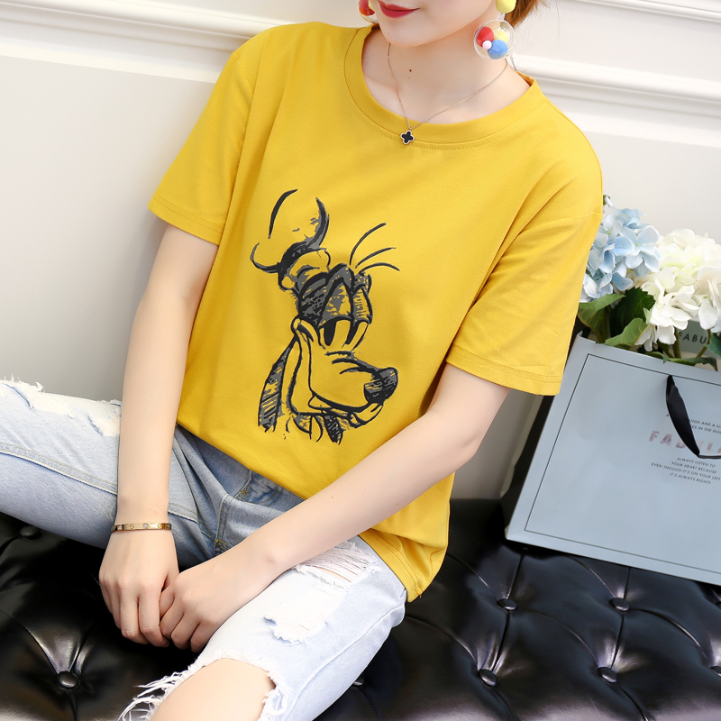 Mùa hè thai sản dress 2018 mới của Hàn Quốc phiên bản của phụ nữ mang thai ngắn tay t-shirt nữ cotton loose quần áo đoạn ngắn