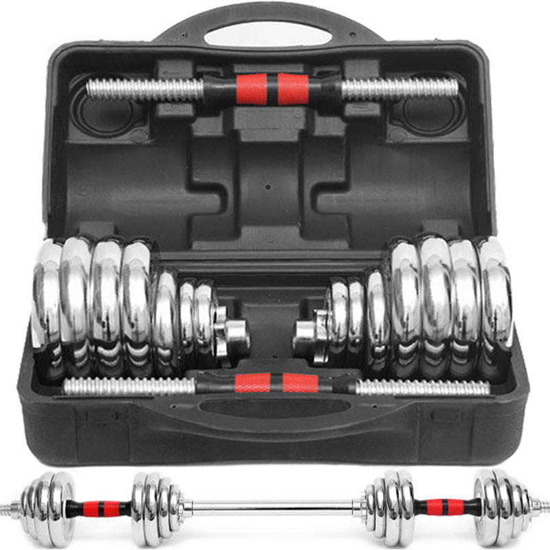 Pure iron electroplated dumbbells male fitness household barbell female 25 kg 50 arm exercise equipment combination set a pair of 40