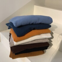 Zhou Wood Wood apit fine 100% wool free high collar loose casual pullover sweater with bottom set inside winter women