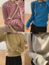 Zhou Wood Wood apit winter New pothole simple 100 wool round neck fit slim pullover sweater sweater