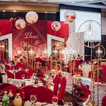 2020 new wedding props wrought iron golden scepter road new crystal chandelier welcome background window ornaments