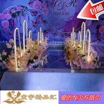 New LED lights with Love n-square Road Guide Table decorative flower frame road guide budding three sets of wedding props