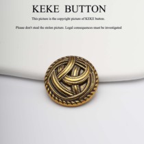 Metal buckle Xiaoxiang simple retro style antique gold button knitted sweater coat button tweed womens decorative button