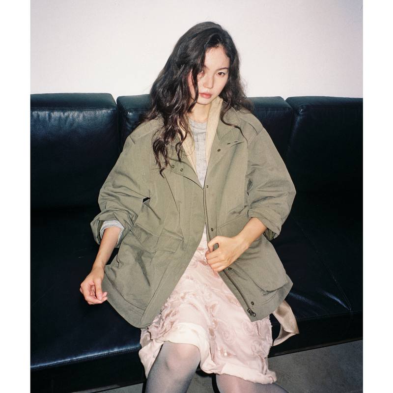 Suhuo Twill Vintage Workwear Stand Collar Oversized Hunting Jacket Windproof Coat