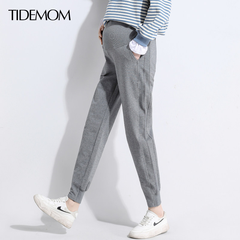 Maternity pants spring and autumn outer wear fashion small nine points casual thick cotton pants spring and summer thin spring sports pants