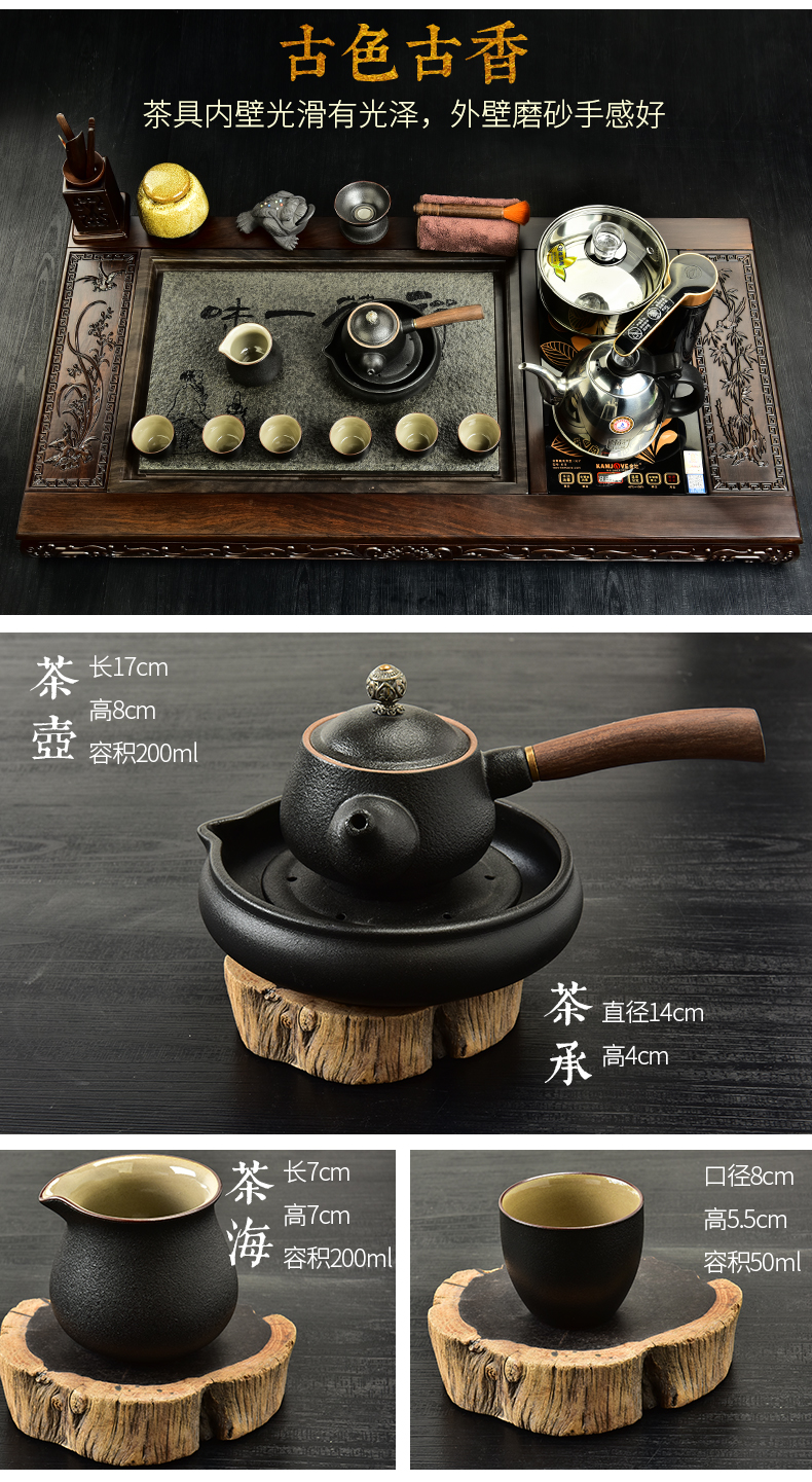 The beginning day, kung fu tea set home office with four unity ebony sharply stone tea tea tea tray