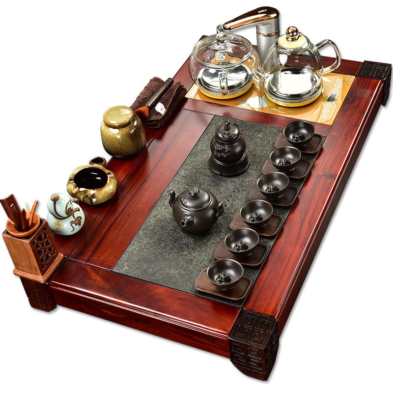 The beginning day, sour branch annatto tea tray was kung fu tea set purple sand tea sets of automatic glass furnace four unity