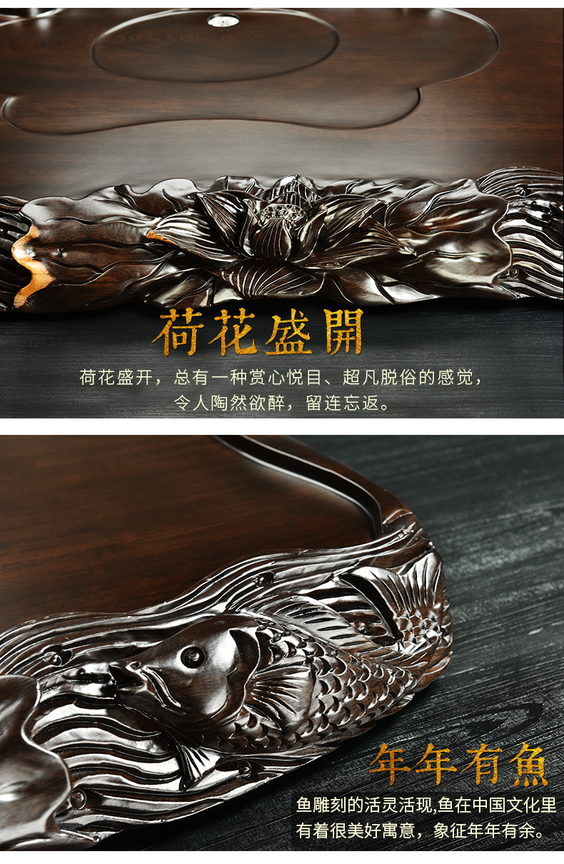 The beginning day, The whole piece of ebony wood tea tray tea tea annatto tea sets tea sea of a complete set of violet arenaceous kung fu tea set