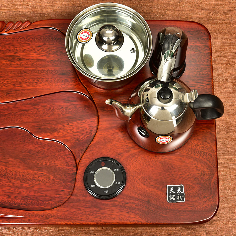 The beginning day, kung fu tea set solid wood tea tray was hua limu tea sets tea tea stove sea purple sand tea set four unity