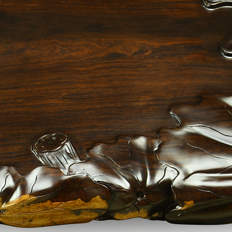 The beginning day, The whole piece of log kung fu purple sand tea set tea tea annatto ebony carved tea sets tea tray