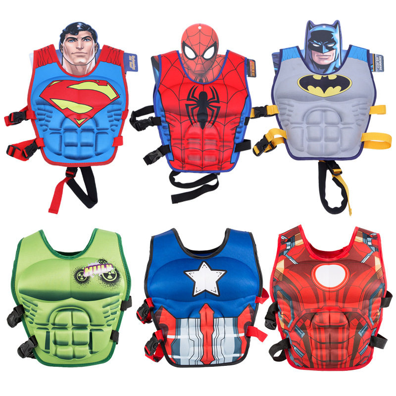 3-6 years old children's life jacket Baby buoyancy vest Swimming equipment Superman Batman cartoon muscle blister suit
