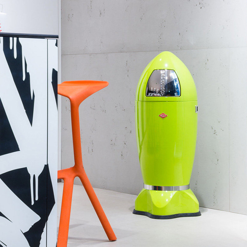 German WESCO rocket barrel 35L mute stainless steel creative trash can import online red trash can