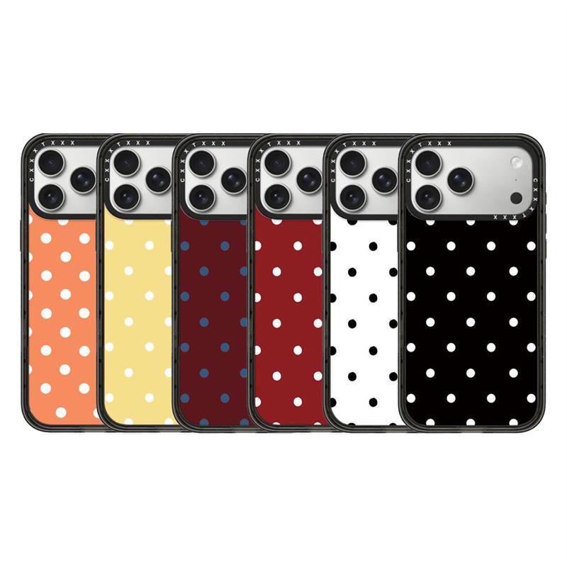 Ca Classic Polka Dot Se Apple 17Promax Is Suitable for Iphone16Promax Phone Case 15Pro White Black Red Orange Yellow Blue 14Pro New Simple 13/12 Anti-Fall Hard Case