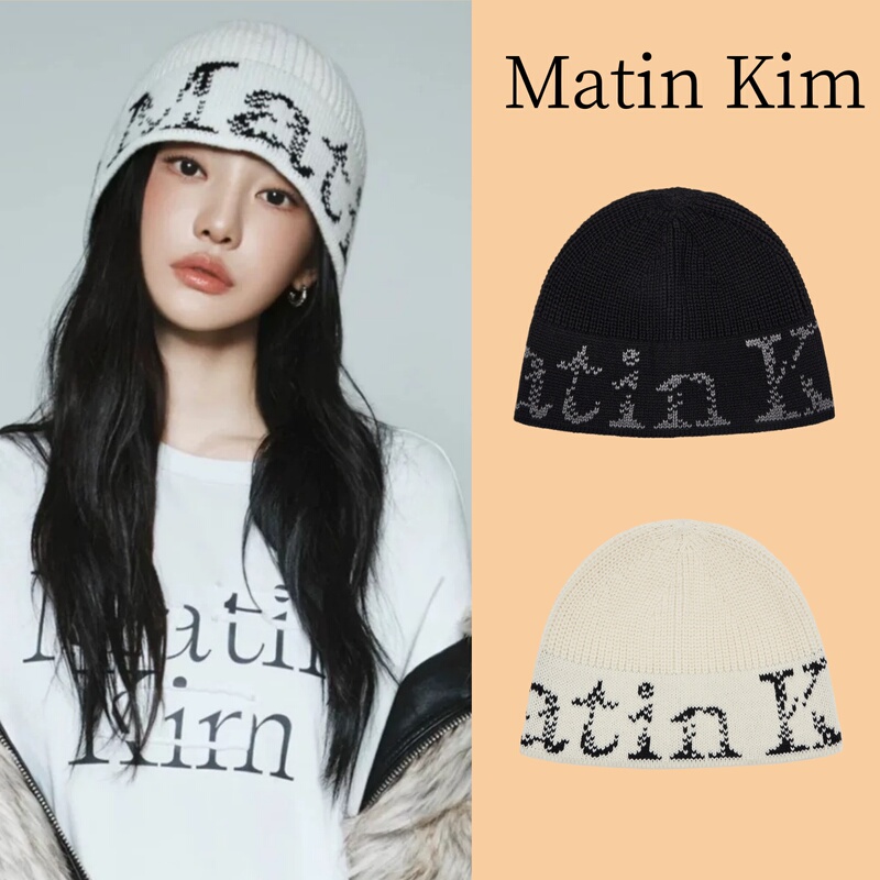 [Official Genuine Product] Korean Matinkim Letter Beanie Ning Yizhuo Same Style Letter Knit Hat for Men and Women 2025