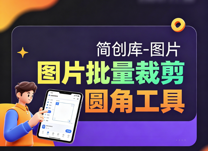图片批量裁剪圆角软件-简创库，批量给图片裁圆角无需专业PS-简创库网