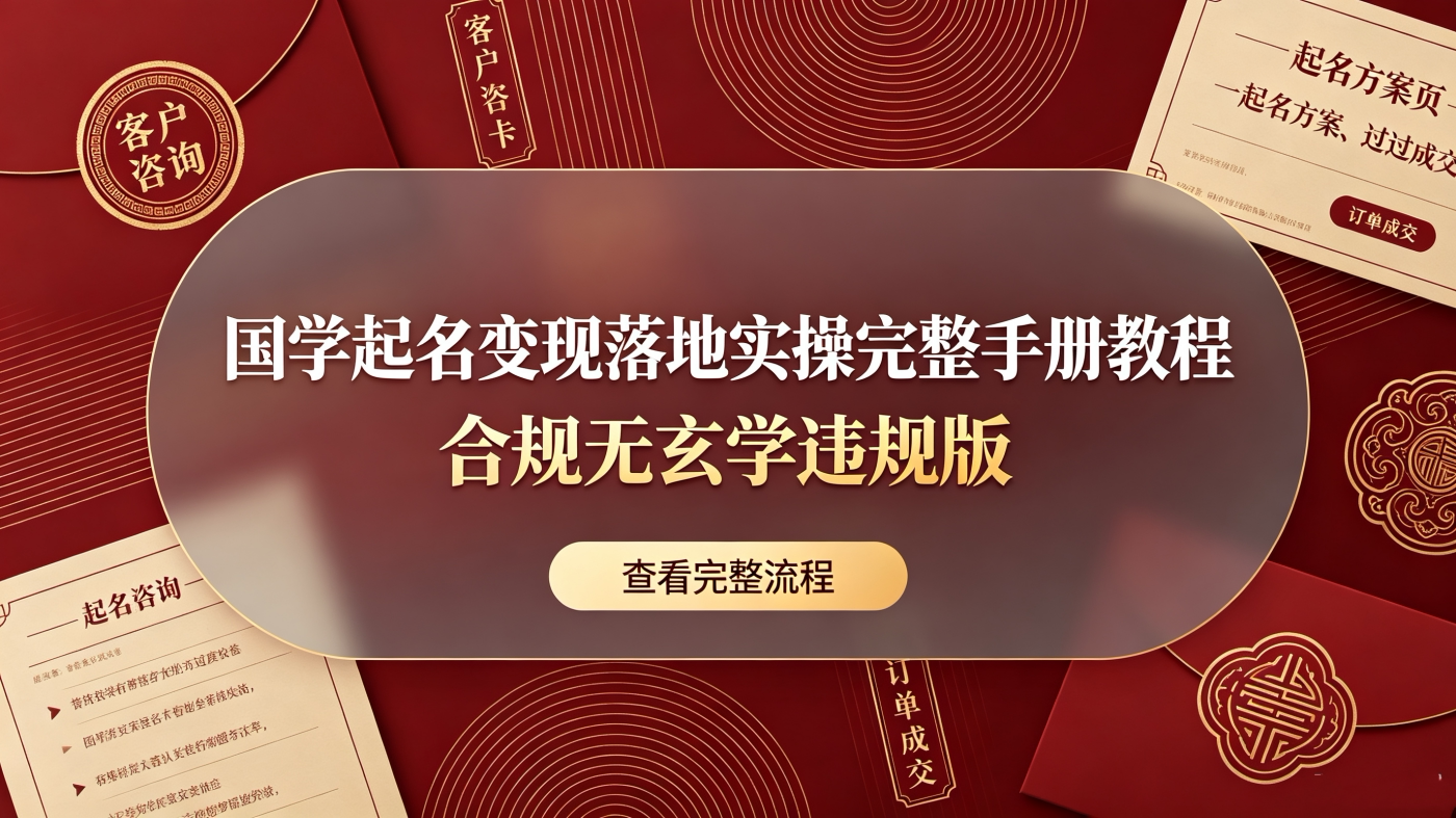 M65805国学起名变现落地实操手册教程（绿色不违规）-简创库网