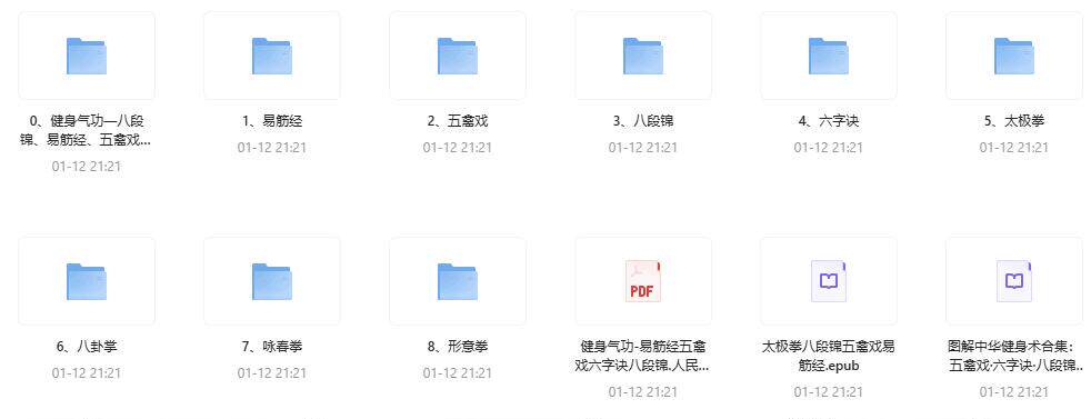 图片[2]-健身养生资源合集[电子书+视频]【八段锦、易筋经、五禽戏、六字诀+太极拳、八卦掌、咏春拳、形意拳等传统武术】电商热销956-欢迎访问本站