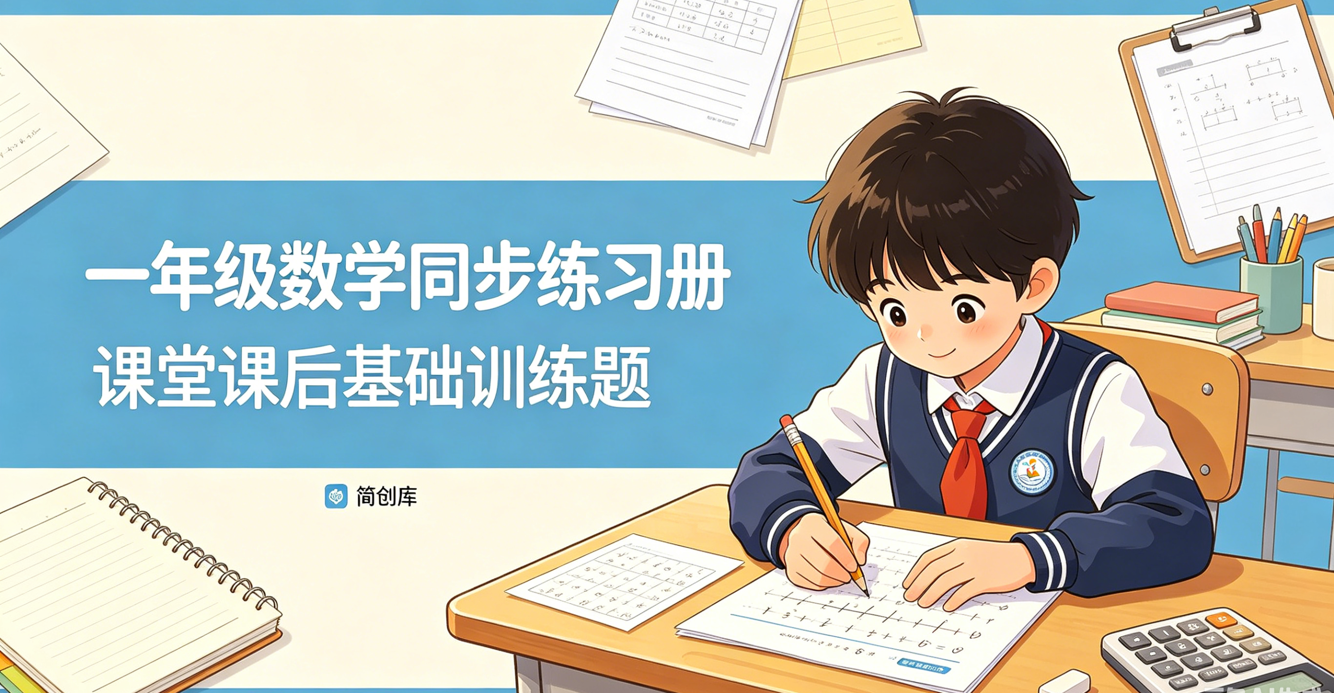 F10011一年级数学同步练习册 课堂课后基础训练题-简创库网