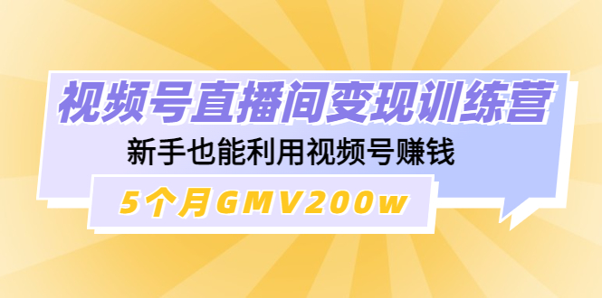 图片[1]-视频号直播间变现教程：新手也能利用视频号赚钱，5个月GMV200w-暗冰资源网