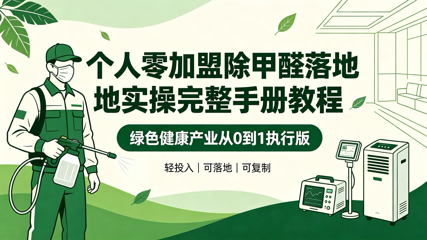 图片[1]-M6581447个人零加盟除甲醛落地实操完整手册教程【绿色健康产业】-简创库网