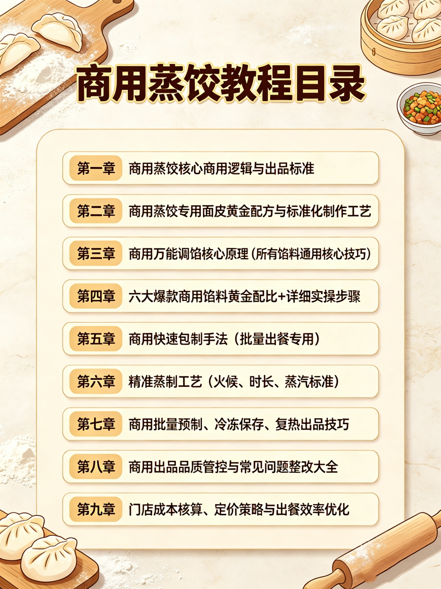 图片[2]-L47285 商用蒸饺教程｜馅料黄金配比 手把手教学包教包会-简创库网