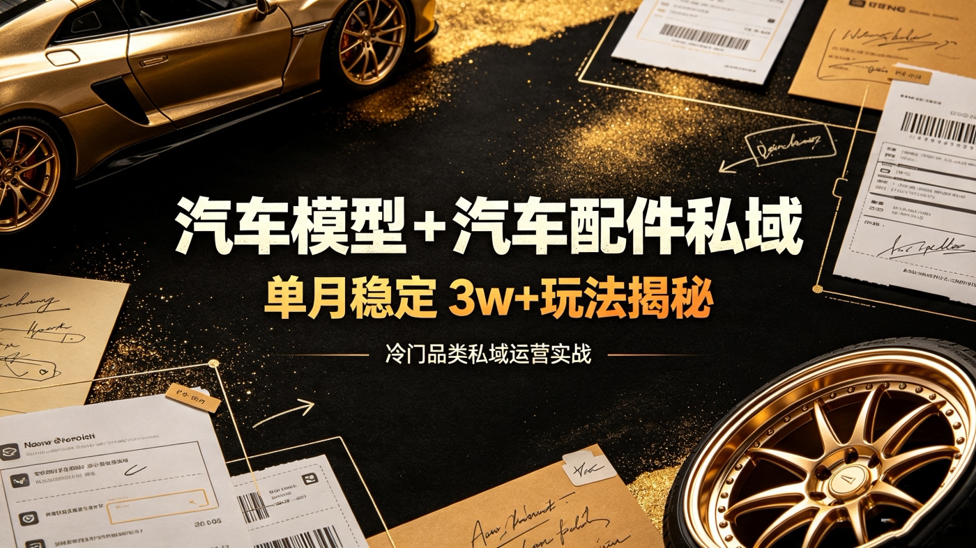 M6581455汽车模型 + 汽车配件私域-单月稳定 3w+玩法揭秘-简创库网