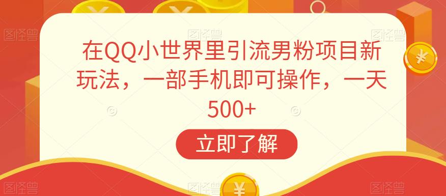 图片[1]-利用QQ小世界引流男粉变现一天500+【揭秘】-暗冰资源网